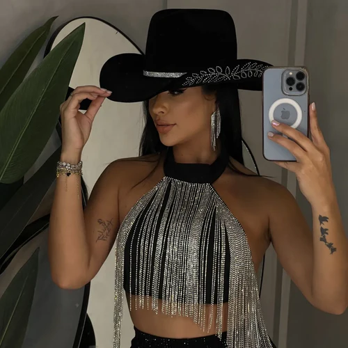 Chapéu De Strass Country