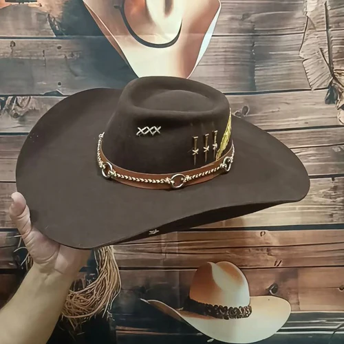 Chapeu 3 Cravos Americano Marrom