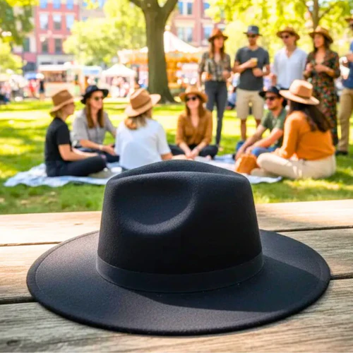 Chapéu Fedora Camurça Feltro Veludo Aba Reta Média