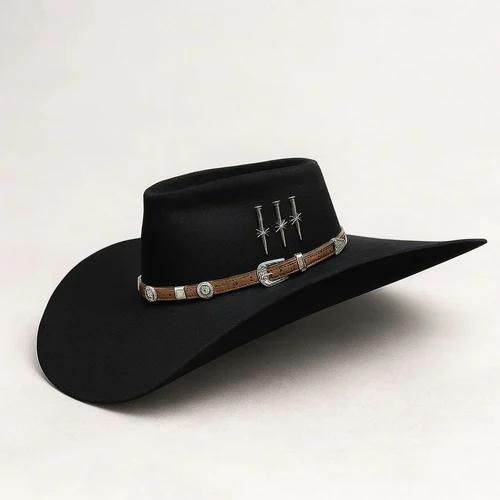 Chapeu 3 Cravos Americano Preto