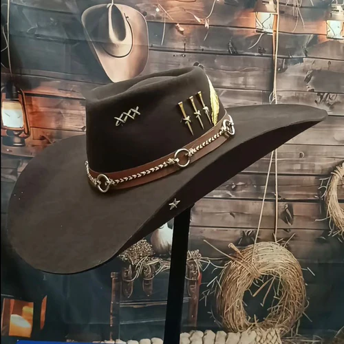 Chapeu 3 Cravos Americano Marrom